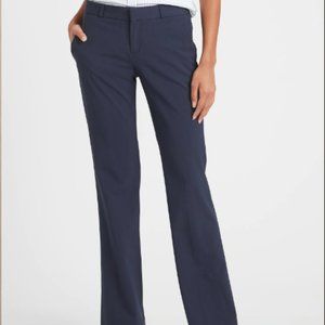 Banana Republic Logan Trouser-Fit Washable Wool-Blend Pant Size 4S Navy